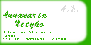 annamaria metyko business card